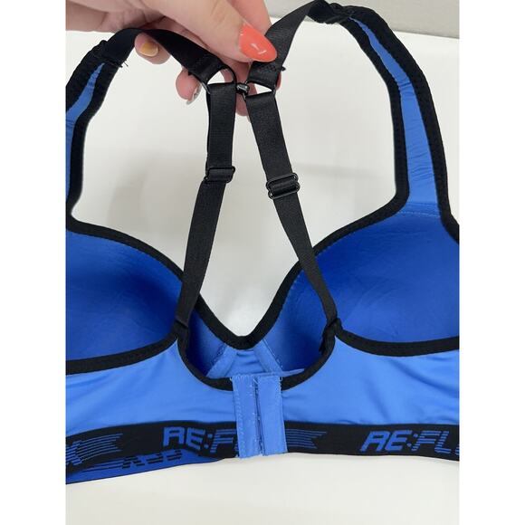 ReFlex Womens Bra Size 1X Blue Padded Sports Bra Adjustable - Picture 6 of 9